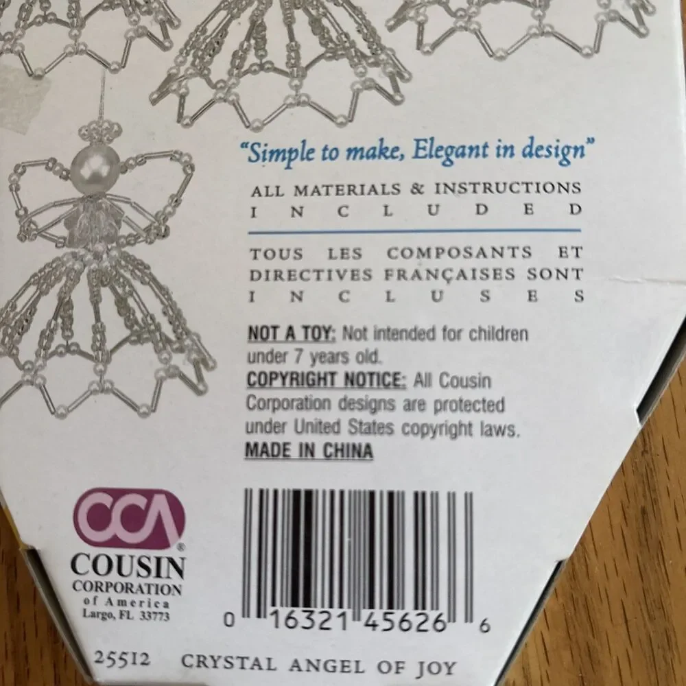 Vtg.CCA Angel sensations Crystal Angel of joy bead kit. New original packaging.￼